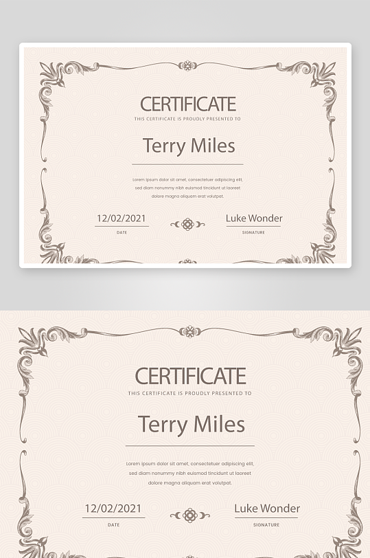 创意矢量证书模板-众图网