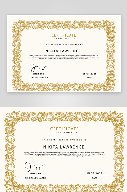 创意矢量证书模板-众图网