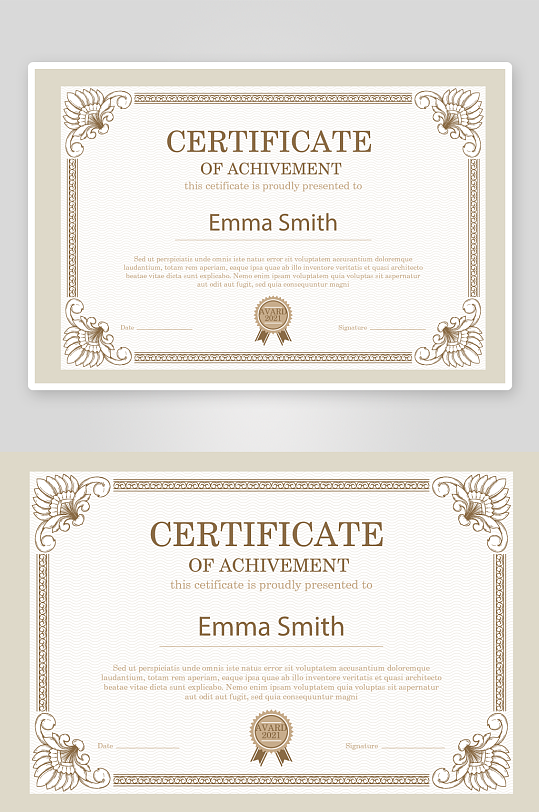 创意矢量证书模板-众图网