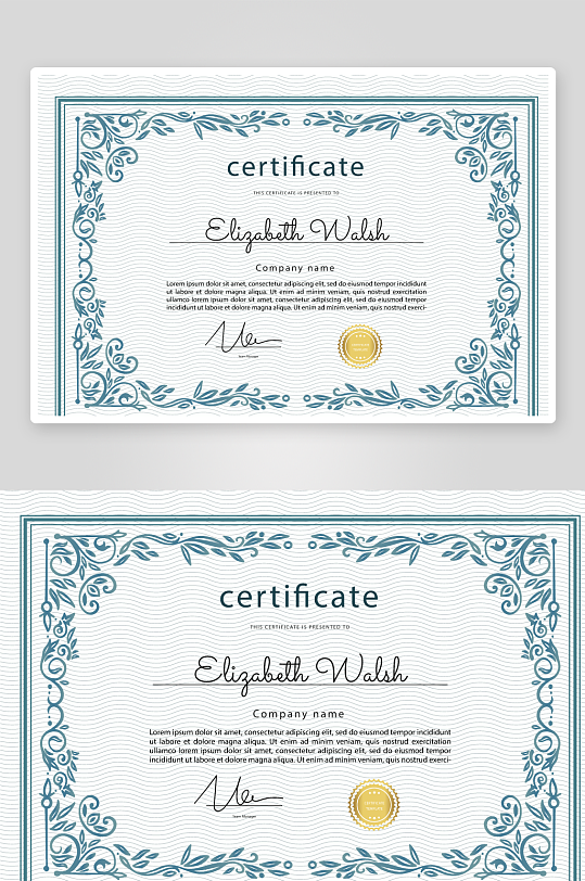 创意矢量证书模板-众图网
