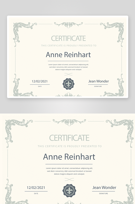 创意矢量证书模板-众图网