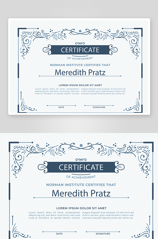 创意矢量证书模板-众图网