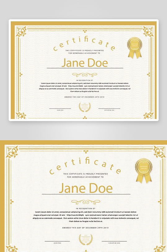 创意矢量证书模板-众图网