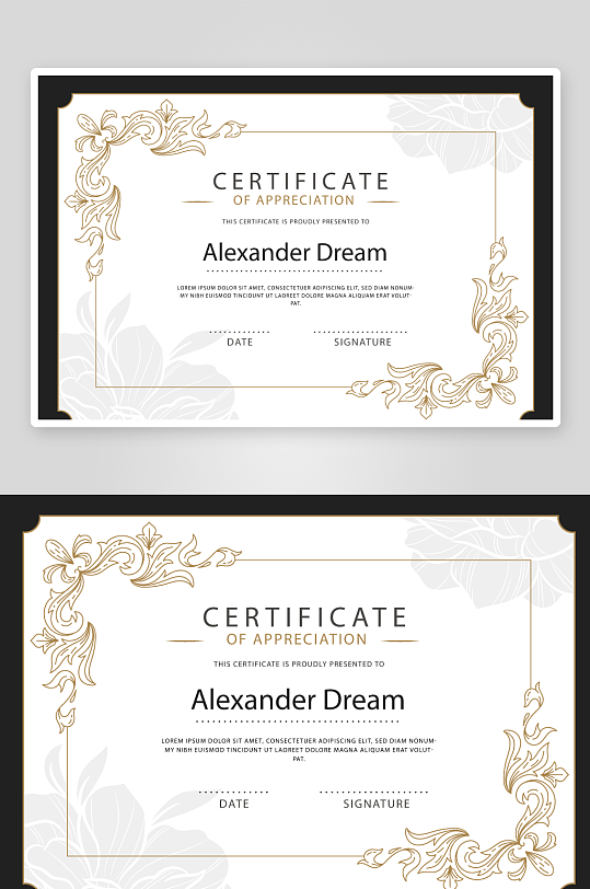 创意矢量证书模板-众图网