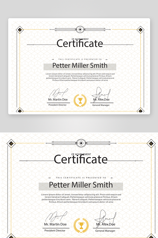 创意矢量证书模板-众图网