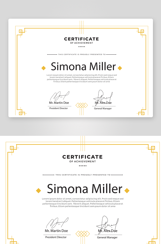 创意矢量证书模板-众图网