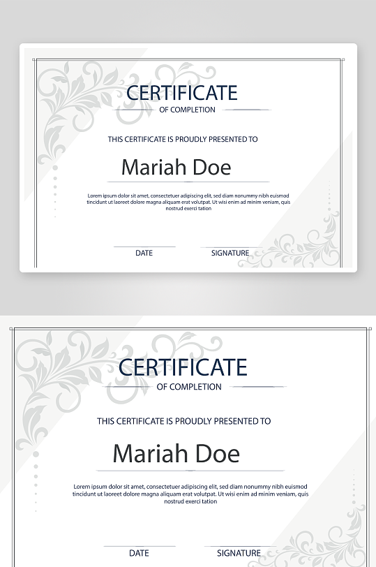 创意矢量证书模板-众图网