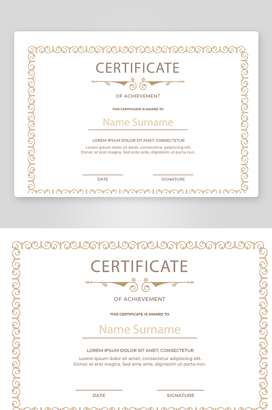 创意矢量证书模板-众图网