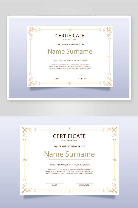 创意矢量证书模板-众图网