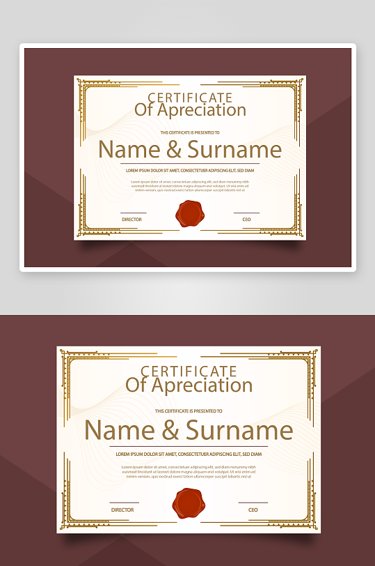 创意矢量证书模板-众图网