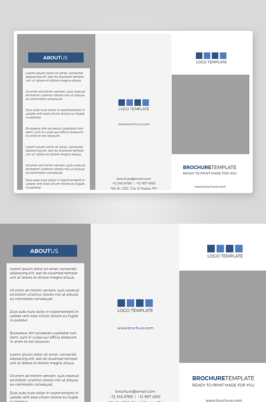科技企业三折页模版-众图网