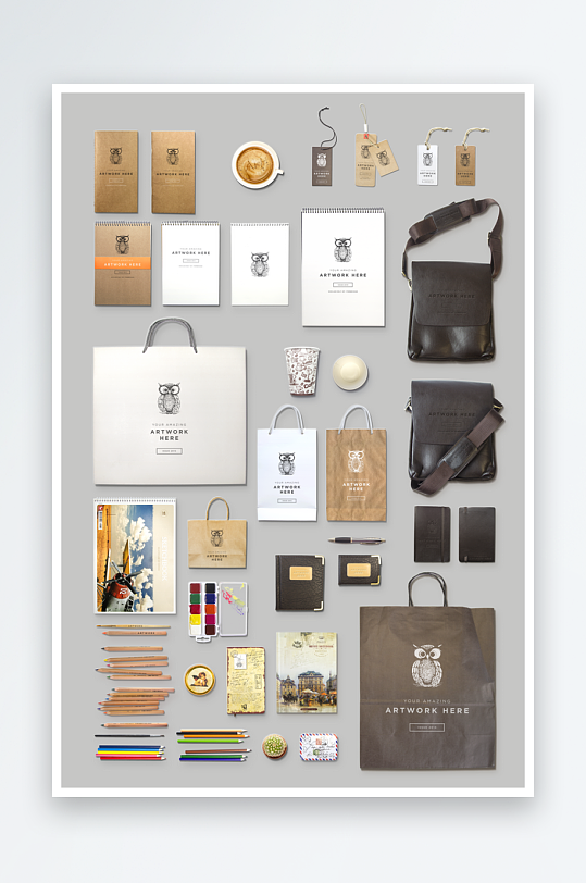 简约风格卡片LOGO样机-众图网