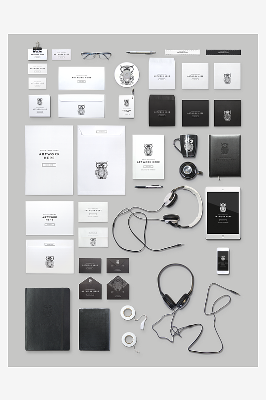 简约风格卡片LOGO样机-众图网