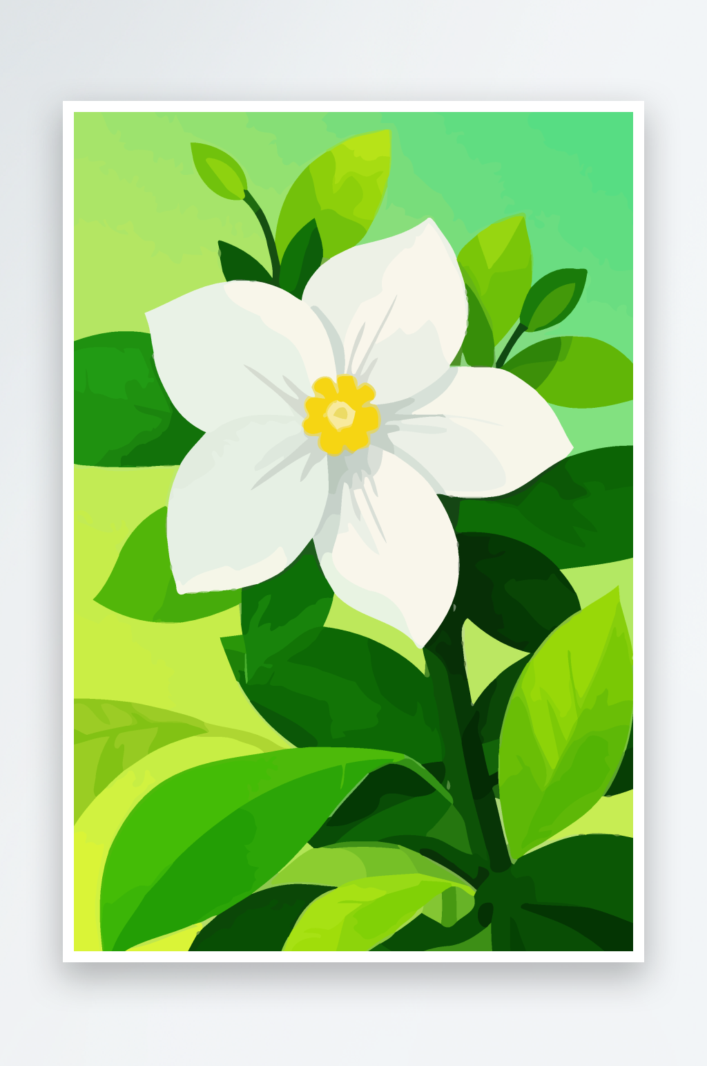 栀子花绿植花卉包矢量插画图形元素素材