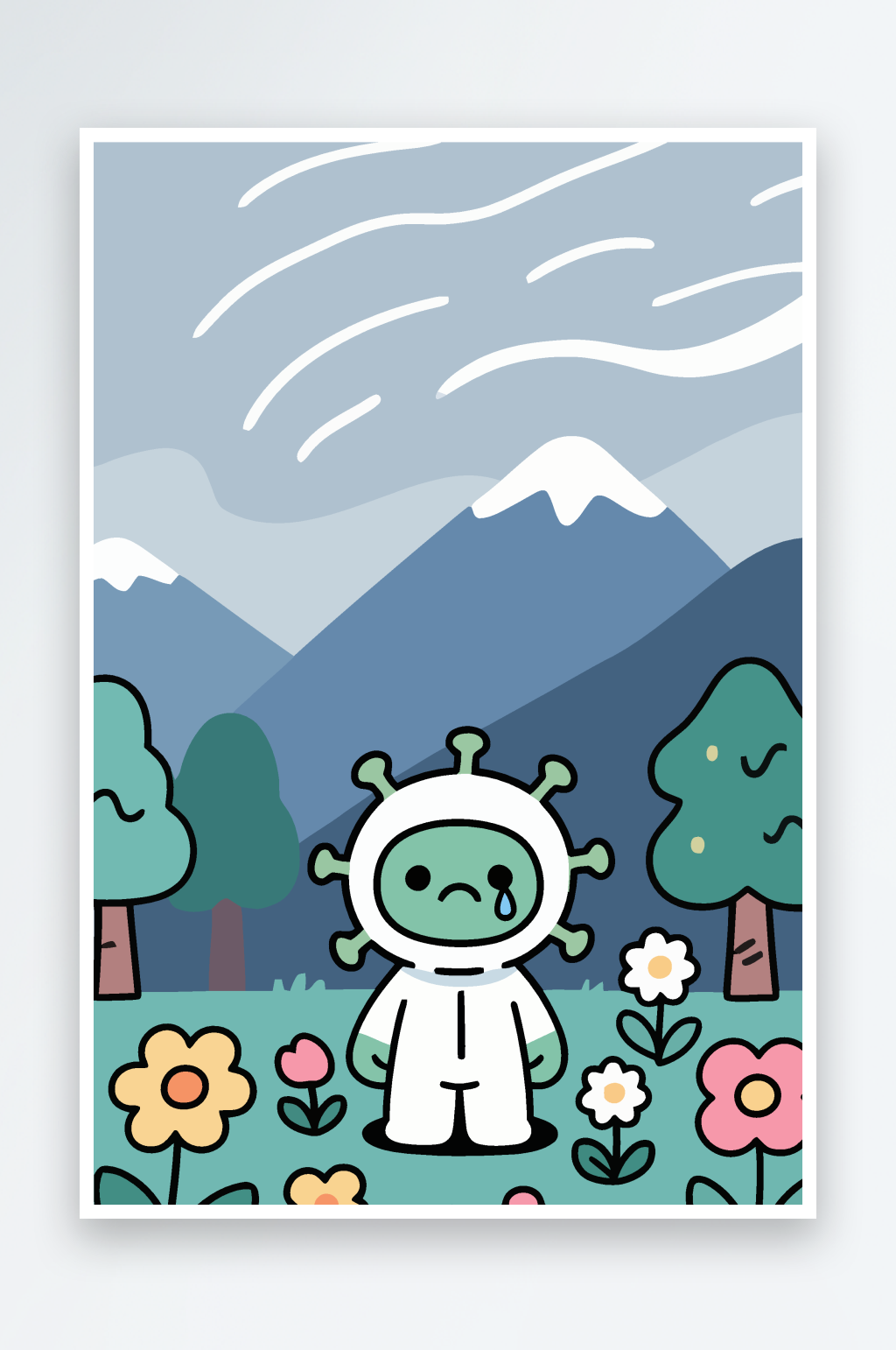 病毒娃娃矢量插画图形元素素材
