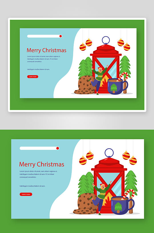 圣诞节平安夜圣诞老人插画美陈设计素材-众图网