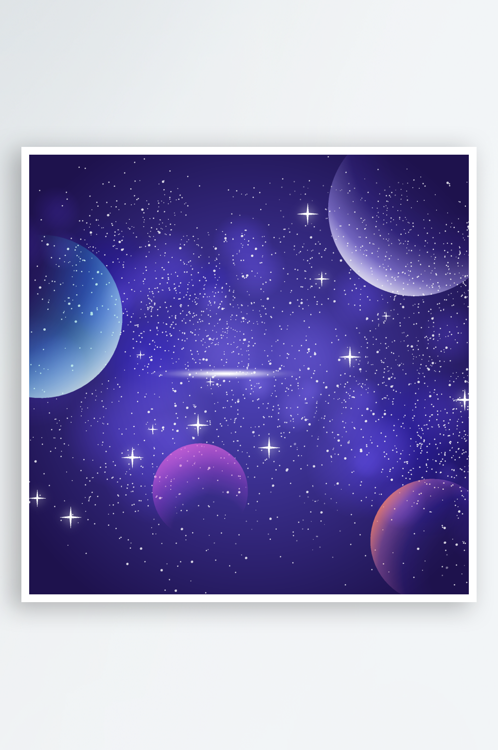 梦幻宇宙中的多彩星球素材