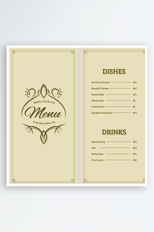 点餐单模板设计图-众图网