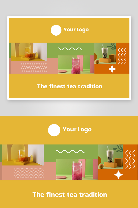 现代简约抽象卡片名片PSD设计素材-众图网