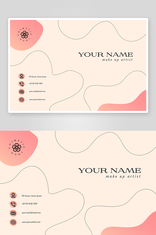 现代简约抽象卡片名片PSD设计素材-众图网