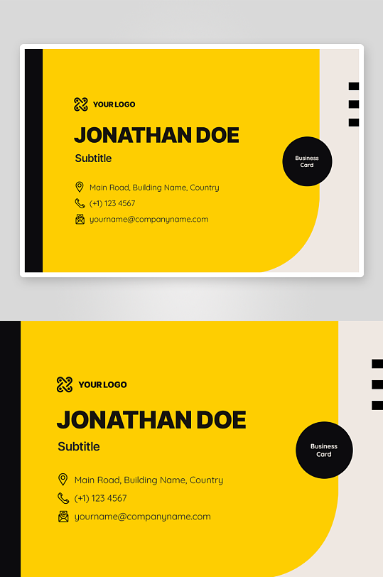 现代简约抽象卡片名片PSD设计素材-众图网