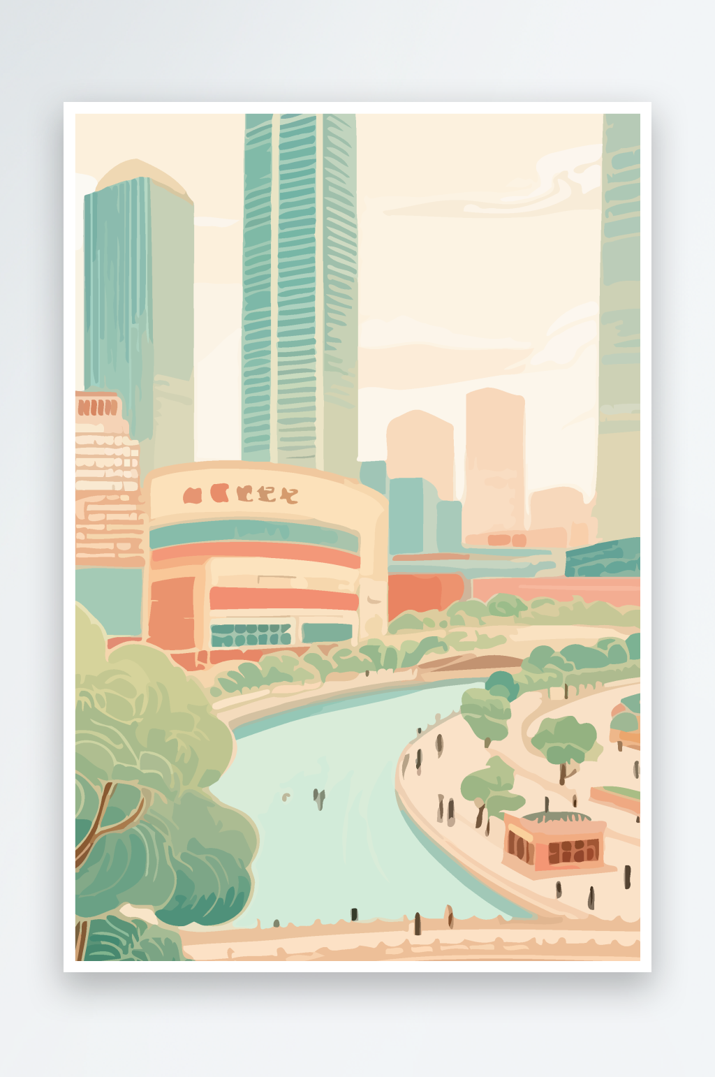 成都建筑矢量插画图形元素素材