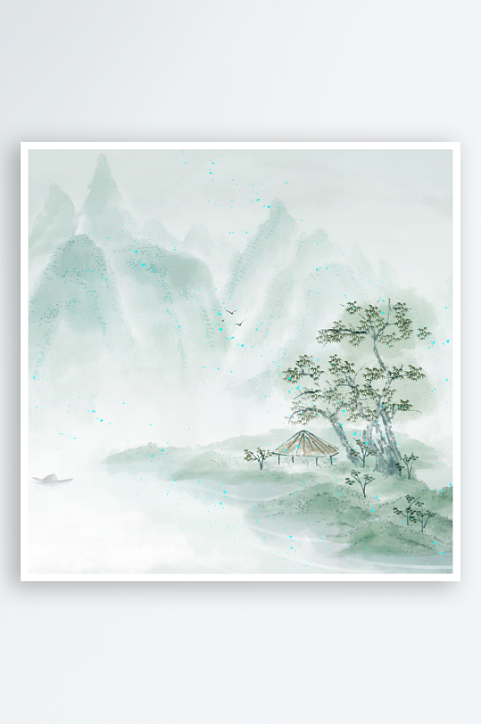 水墨风景画装饰画-众图网