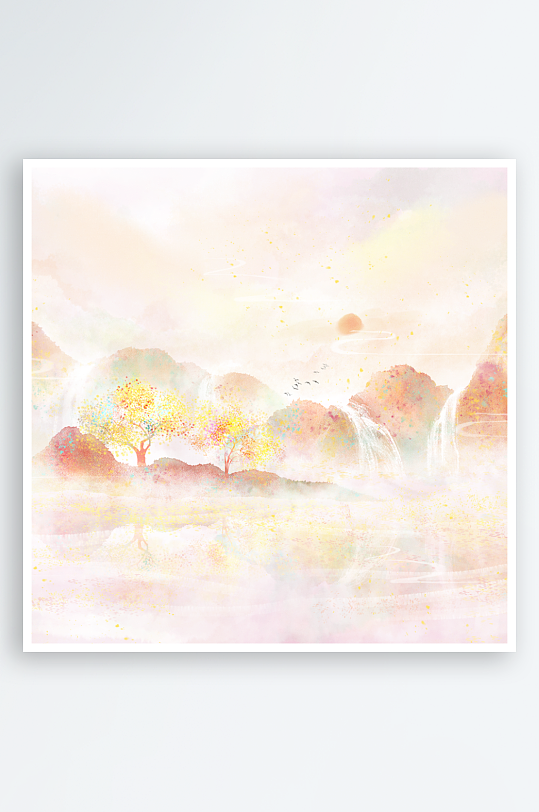 水墨风景画装饰画-众图网