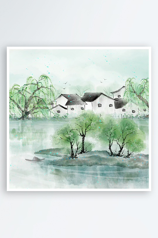 水墨风景画装饰画-众图网