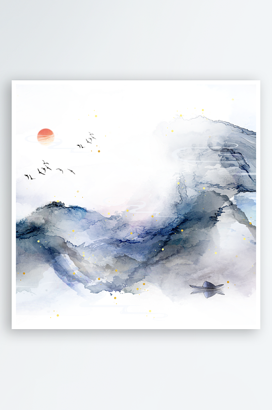 水墨风景画装饰画-众图网