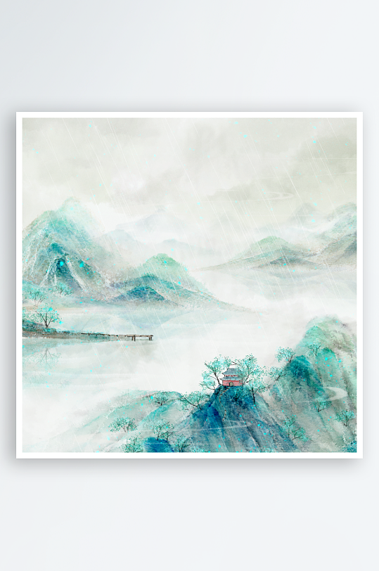 水墨风景画装饰画-众图网