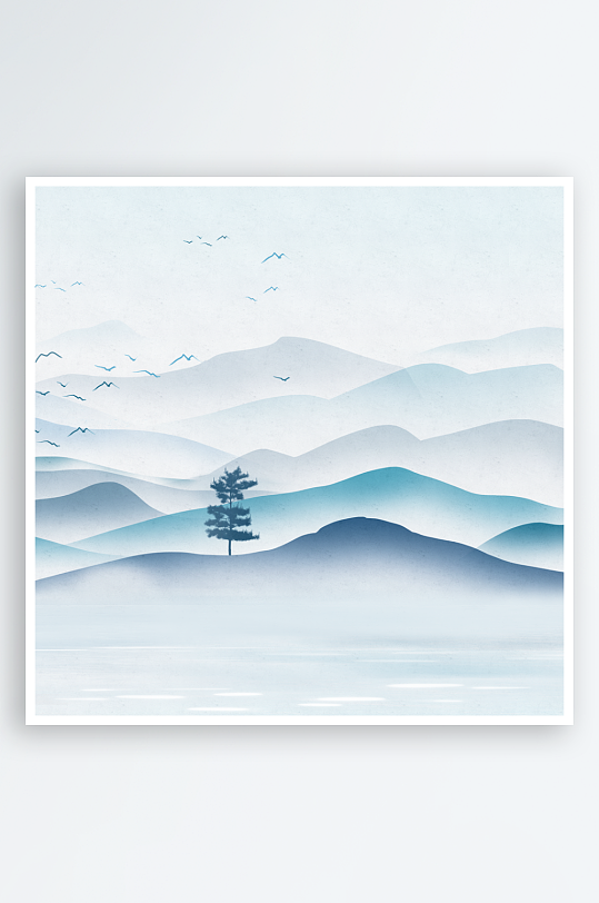 水墨风景画装饰画-众图网