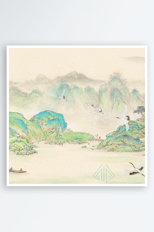 水墨风景画装饰画-众图网