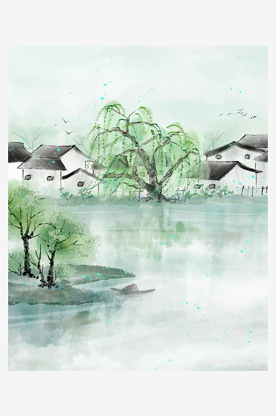 水墨山水风景画装饰画-众图网