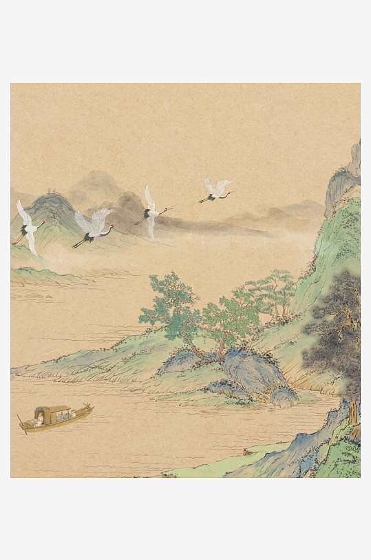 水墨山水风景画装饰画-众图网