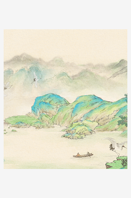 水墨山水风景画装饰画-众图网
