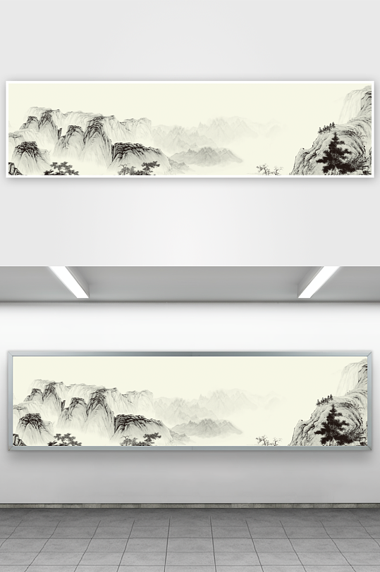 水墨风景画中式装饰画-众图网