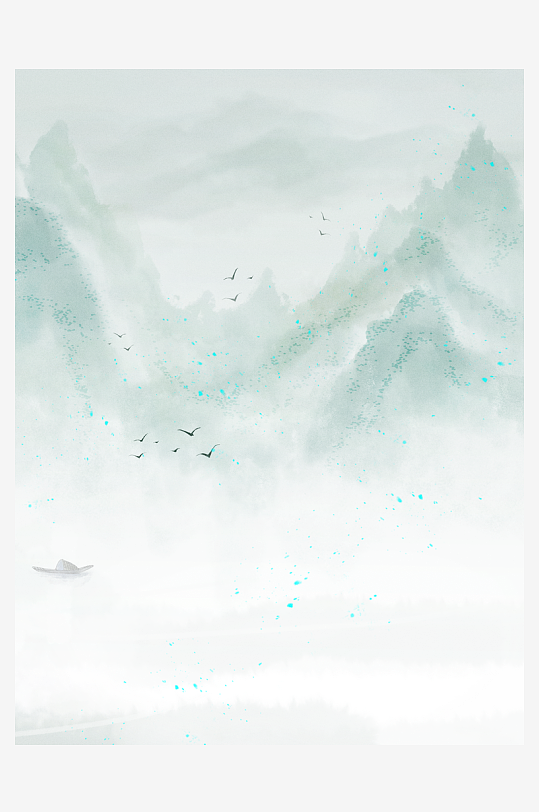 水墨风景画中式装饰画-众图网