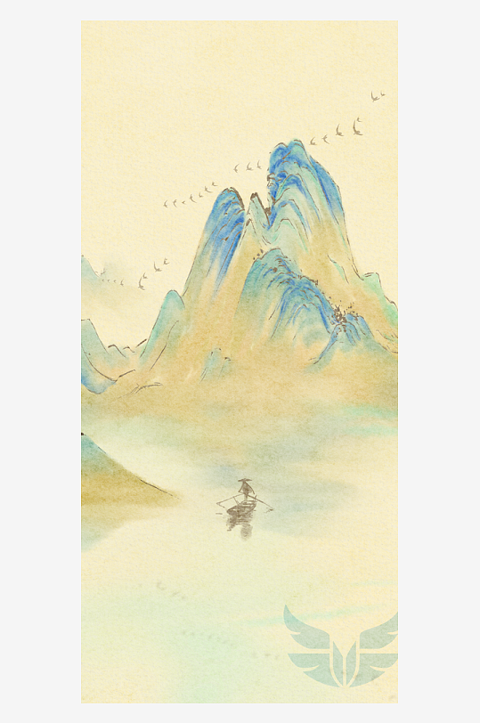 水墨风景画中式装饰画-众图网