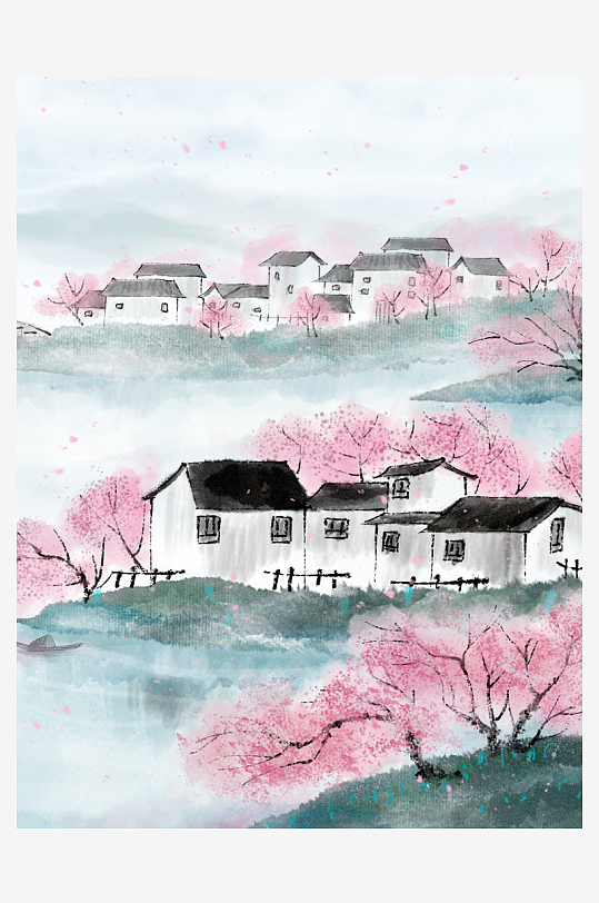 水墨风景画装饰画-众图网