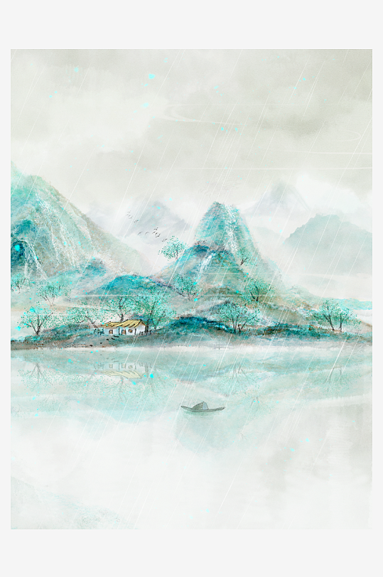 水墨风景画装饰画-众图网