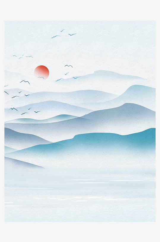 水墨风景画装饰画-众图网