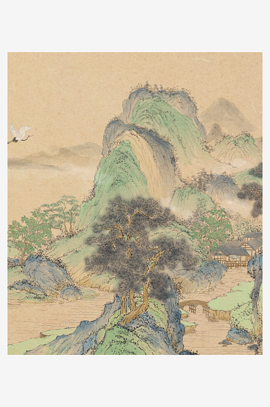 水墨风景画装饰画-众图网