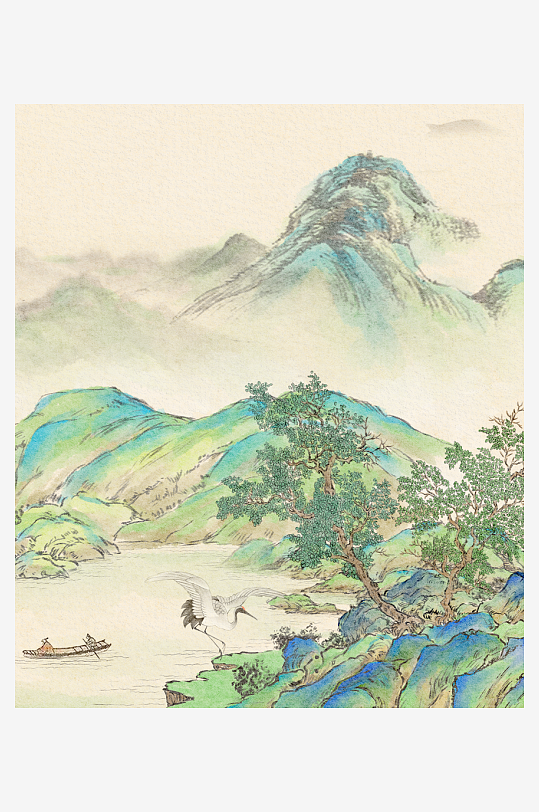 水墨风景画装饰画-众图网