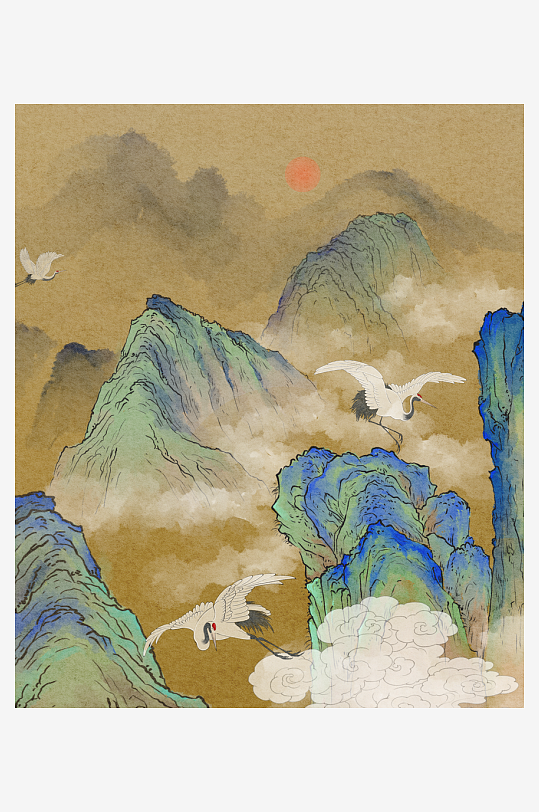 水墨风景画装饰画-众图网