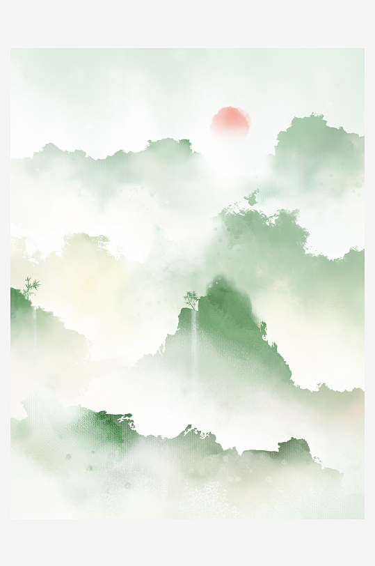 水墨风景画装饰画-众图网