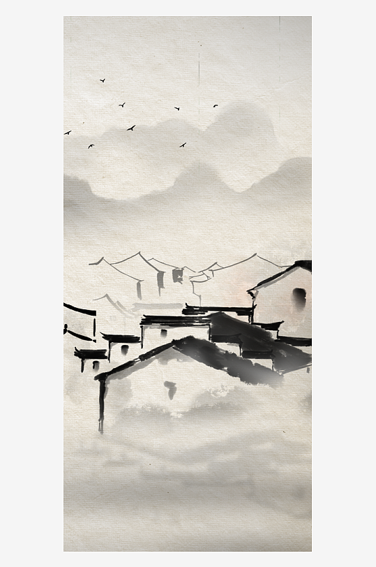 水墨风景画装饰画-众图网