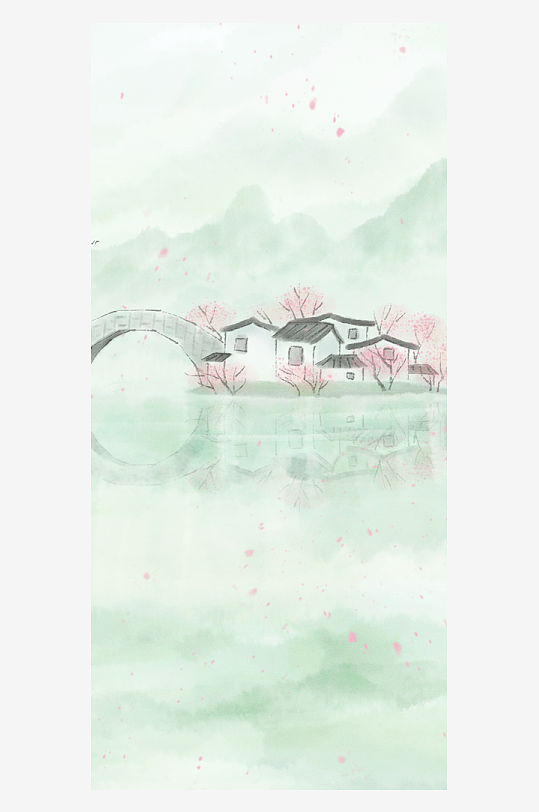 水墨风景画装饰画-众图网