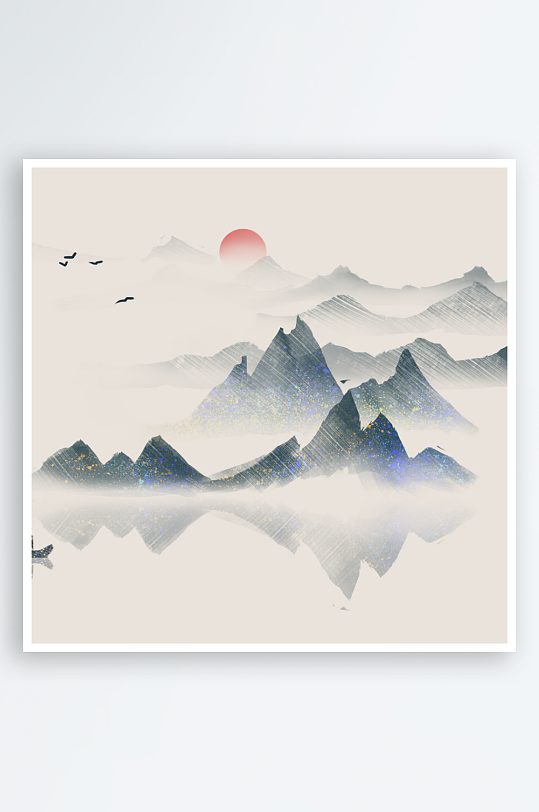 水墨风景画装饰画-众图网