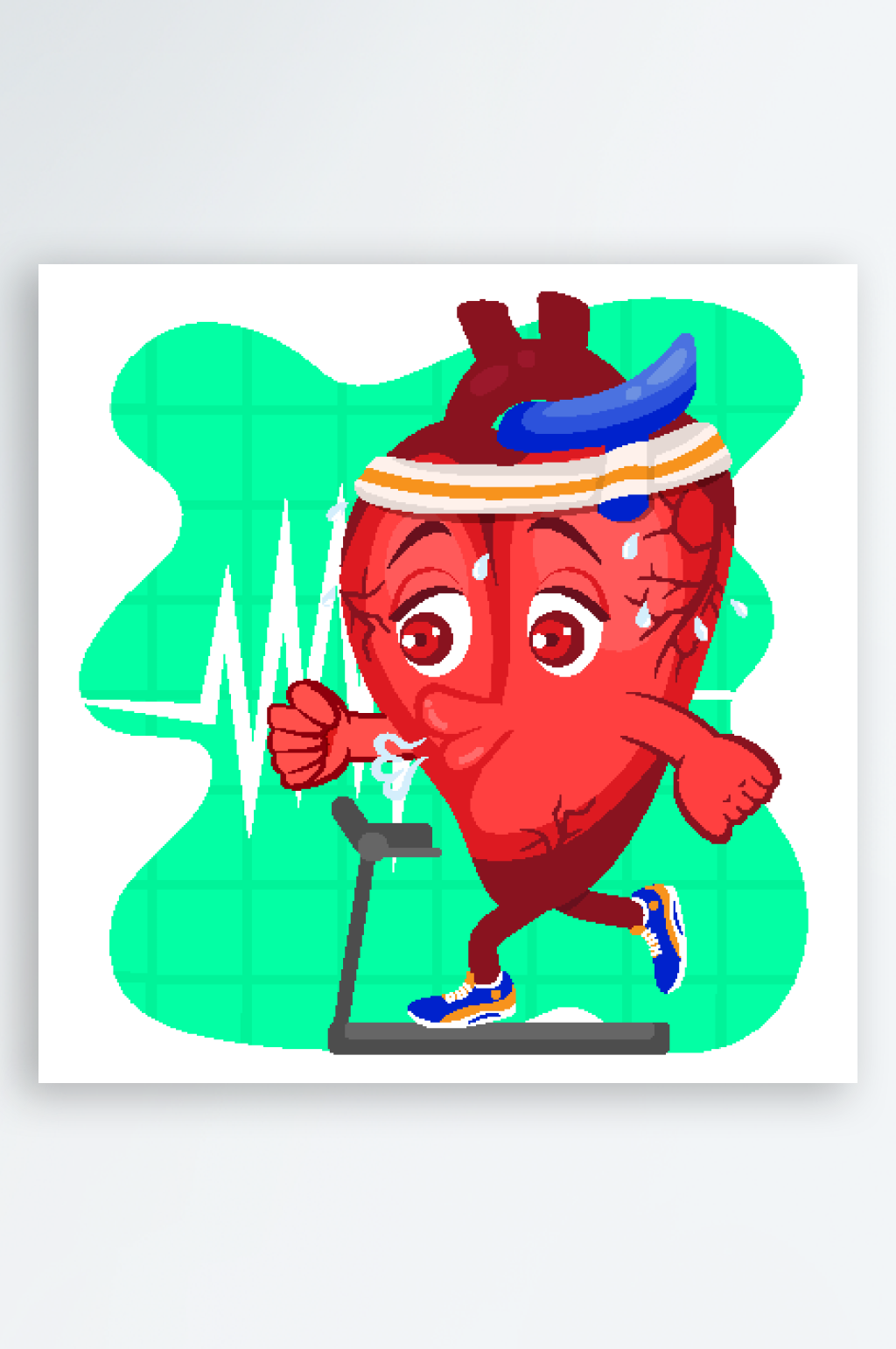 锻炼心脏卡通矢量插画素材